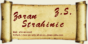 Zoran Strahinić vizit kartica